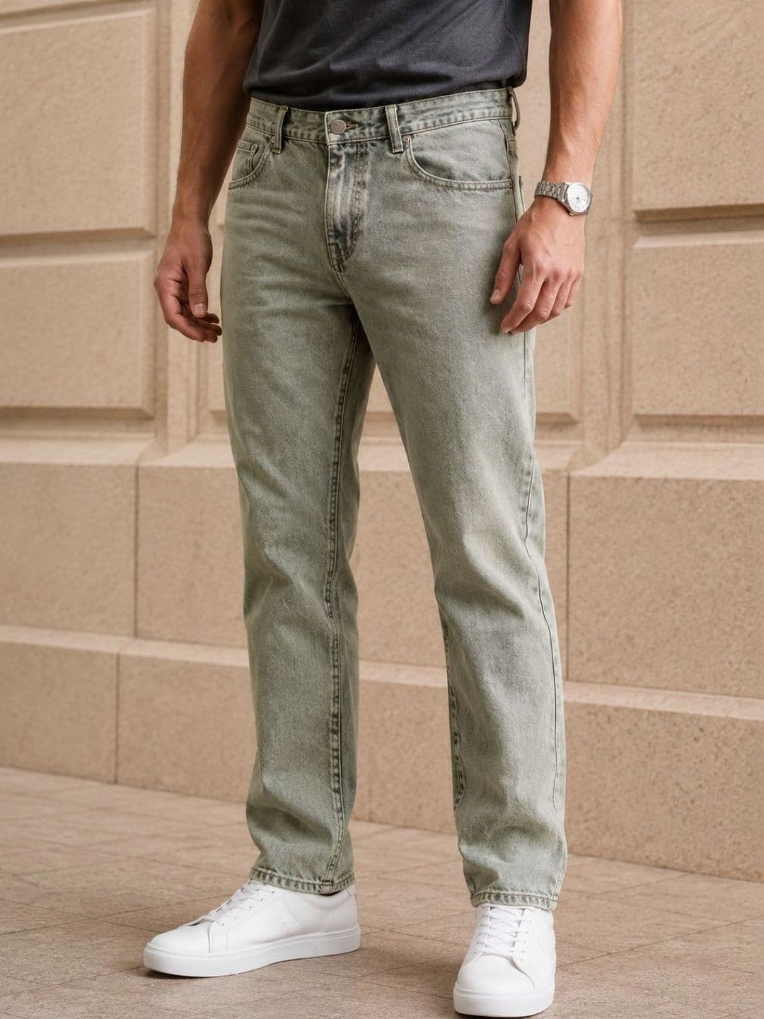 R.Code by The Roadster Life Co. Men Classic Relaxed Fit Mid-Rise Stretchable Jeans - view 1