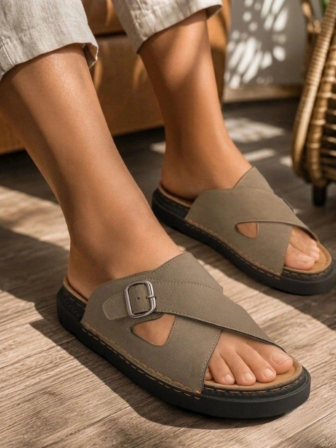 Roadster Men Suede Comfort Sandals - view 1