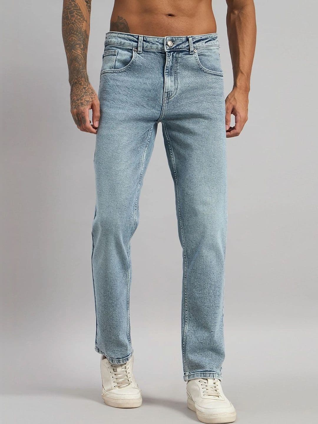 Sand Dunes Men Straight Motion Man Straight Fit Mid-Rise Light Fade Acid Wash Stretchable Jeans - view 1