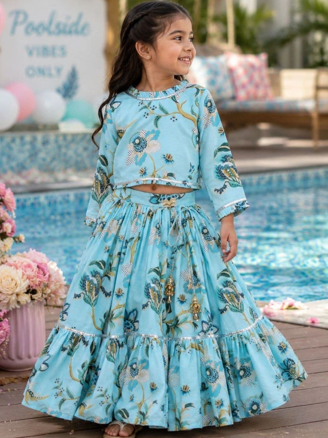 Fun Little Ones Girls Printed Ready to Wear Lehenga & - view 1