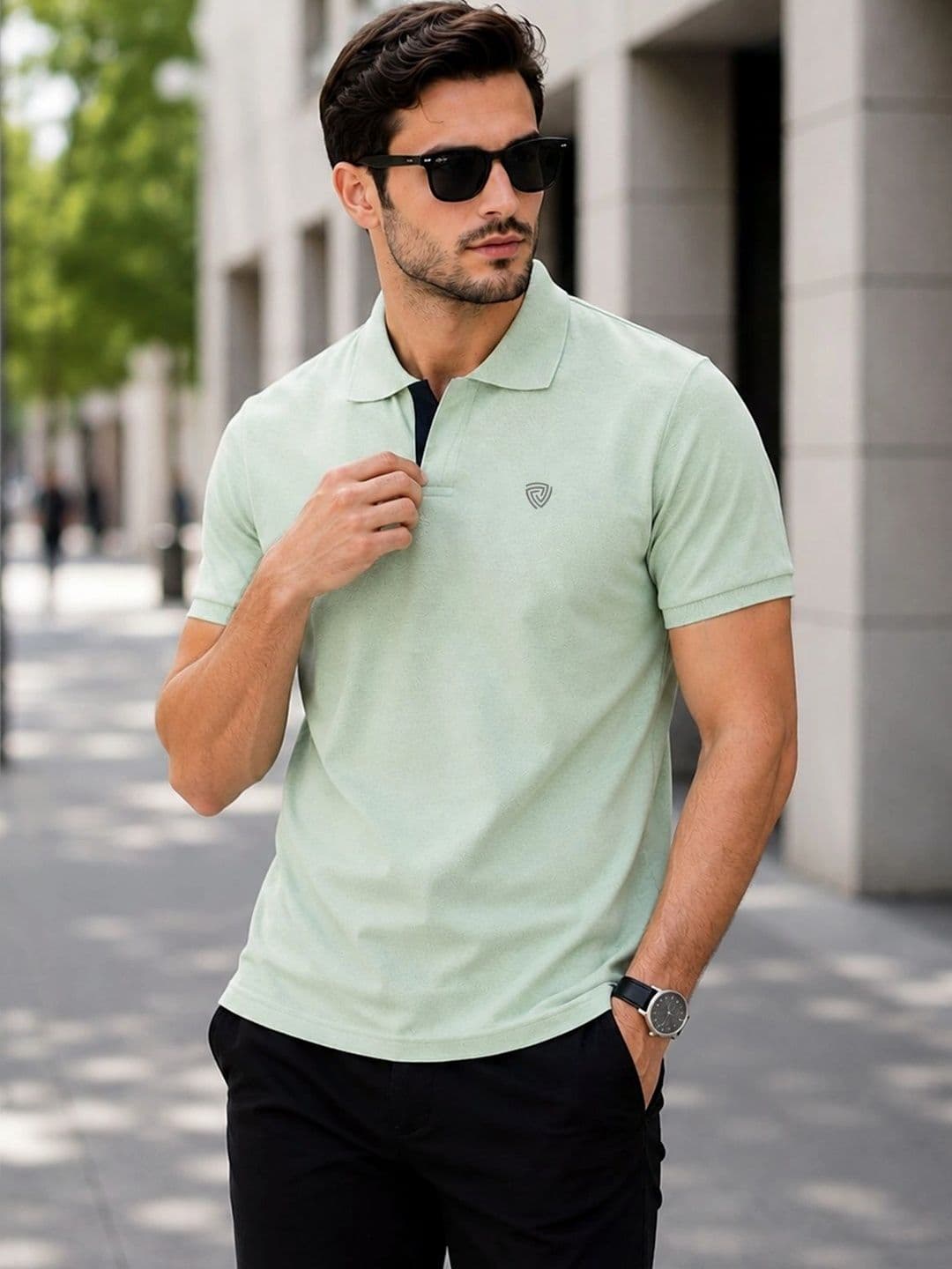 Lux Cozi Polo Collar Cotton T-Shirt - view 1