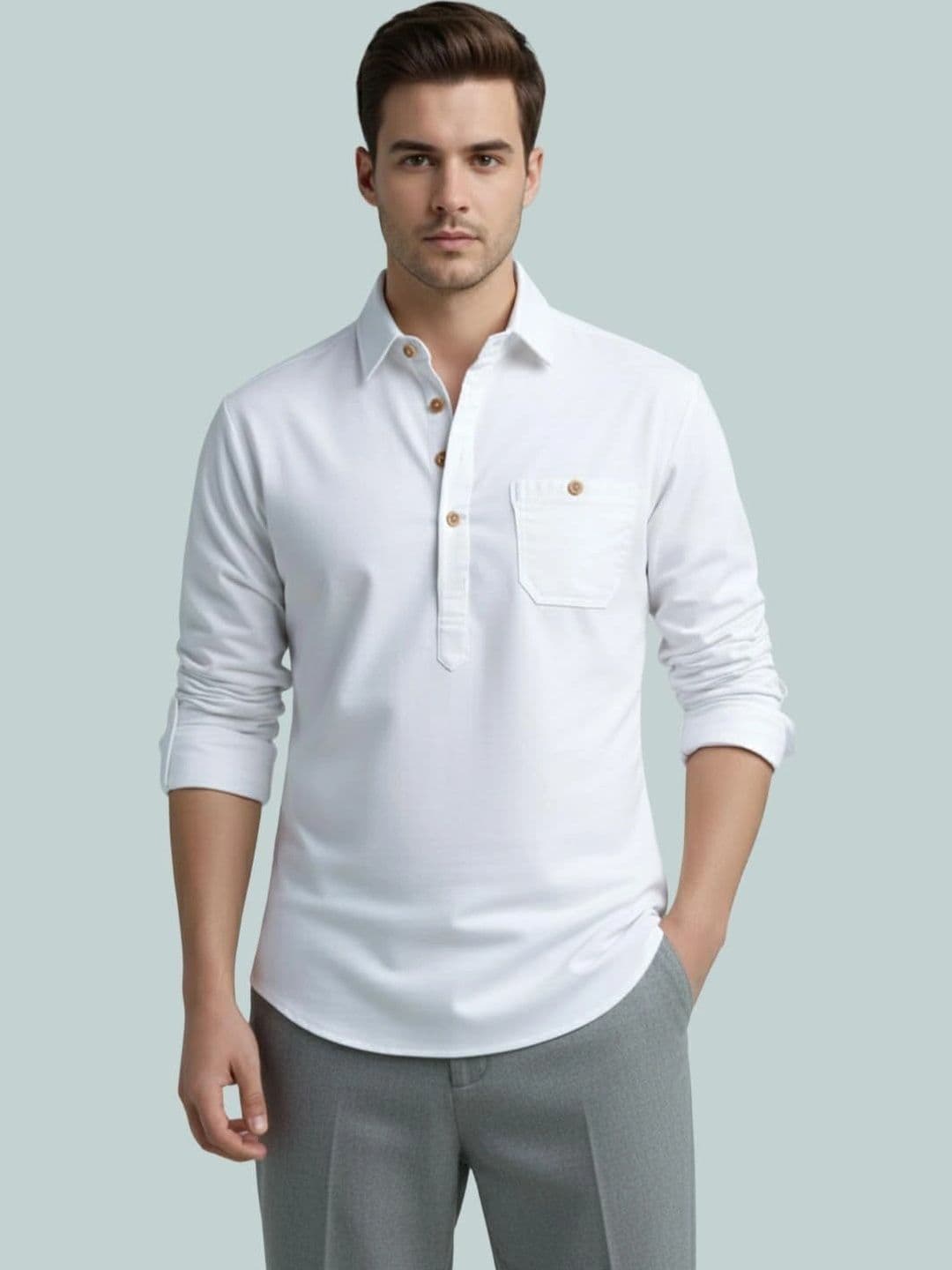BLUE ROBED Men Kurta - view 1
