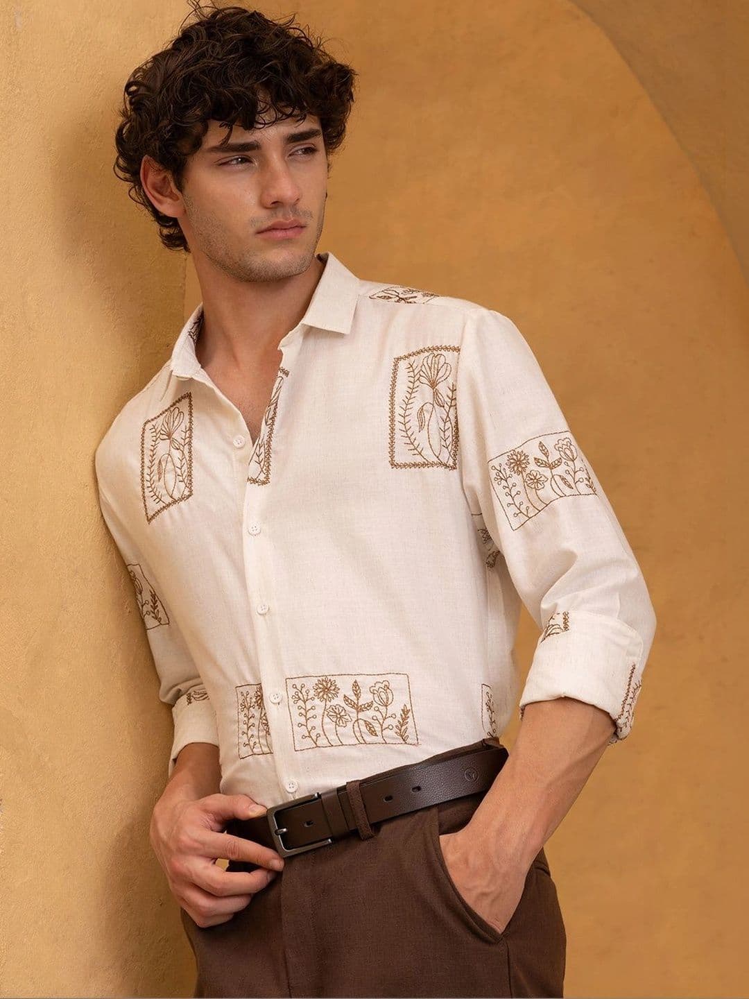 CAHOOT Men's All Over Embroidered Regular Fit Shirt - view 1