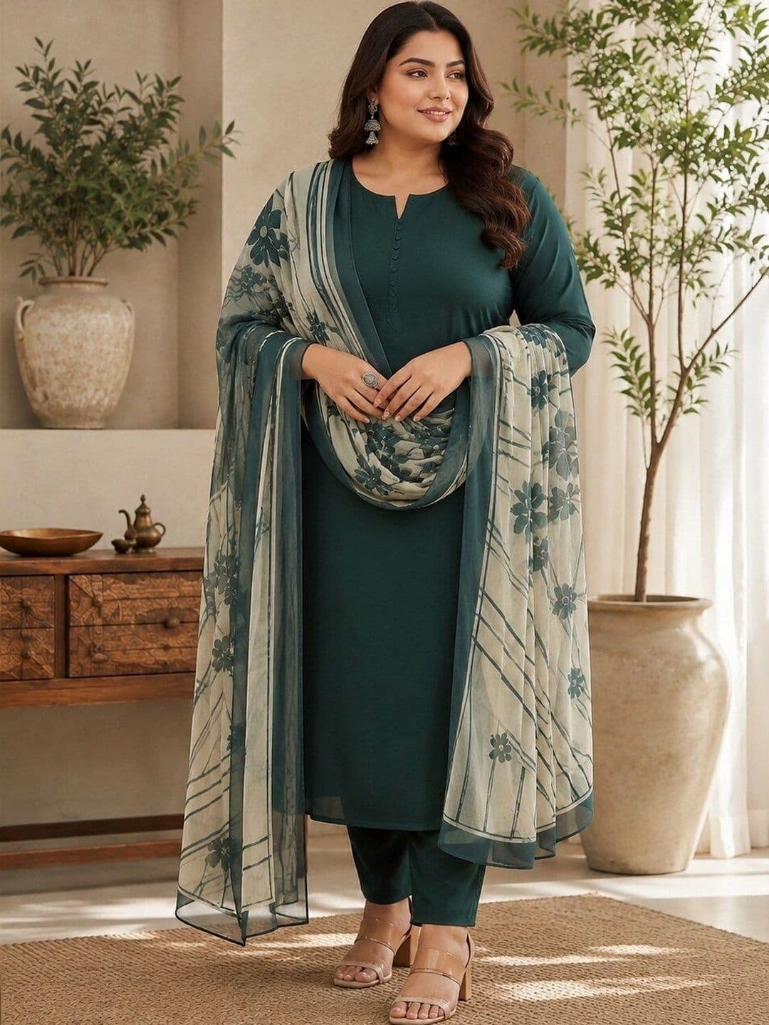 Chhipa Prints Women Regular Kurta with Trousers & With Dupatta - view 1