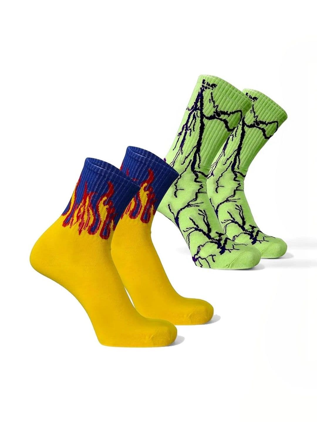 BEAR&BEYOND Men Pack of 2 Cotton Patterned Calf Length Socks - view 1