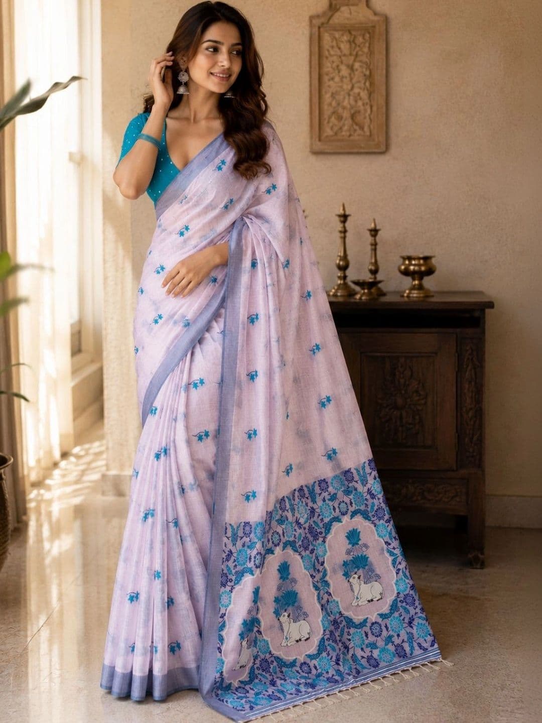 Bhageerath Couture Floral Zari Saree - view 1