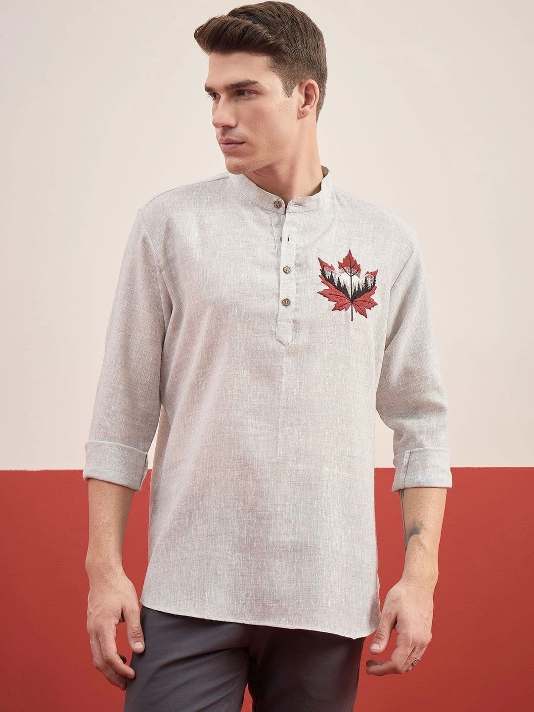 House of Pataudi Men Embroidered Thread Work Kurta - view 1