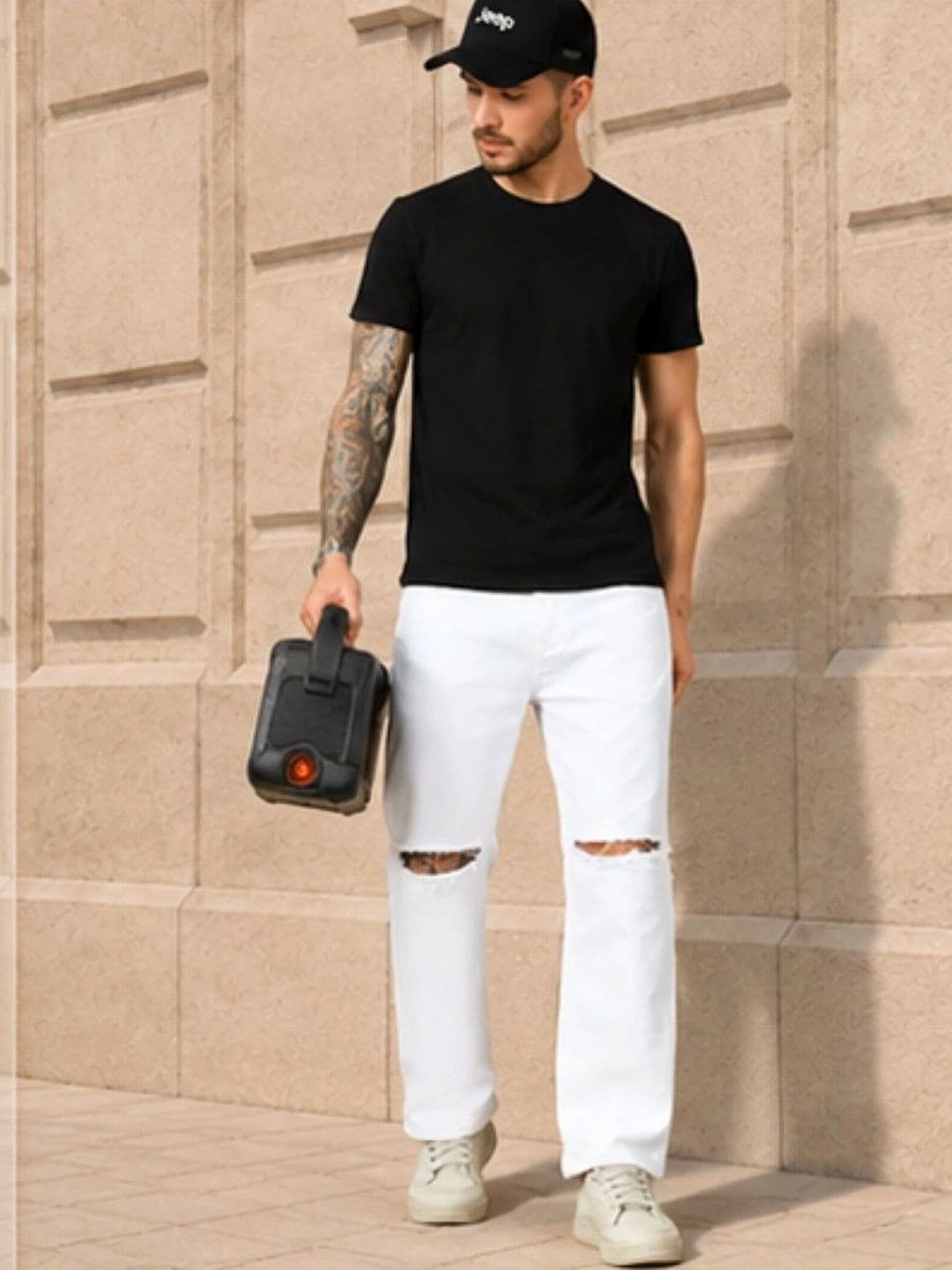 Moda Star Men Classic Relaxed Fit Mid-Rise Highly Distressed Stretchable Jeans - view 1