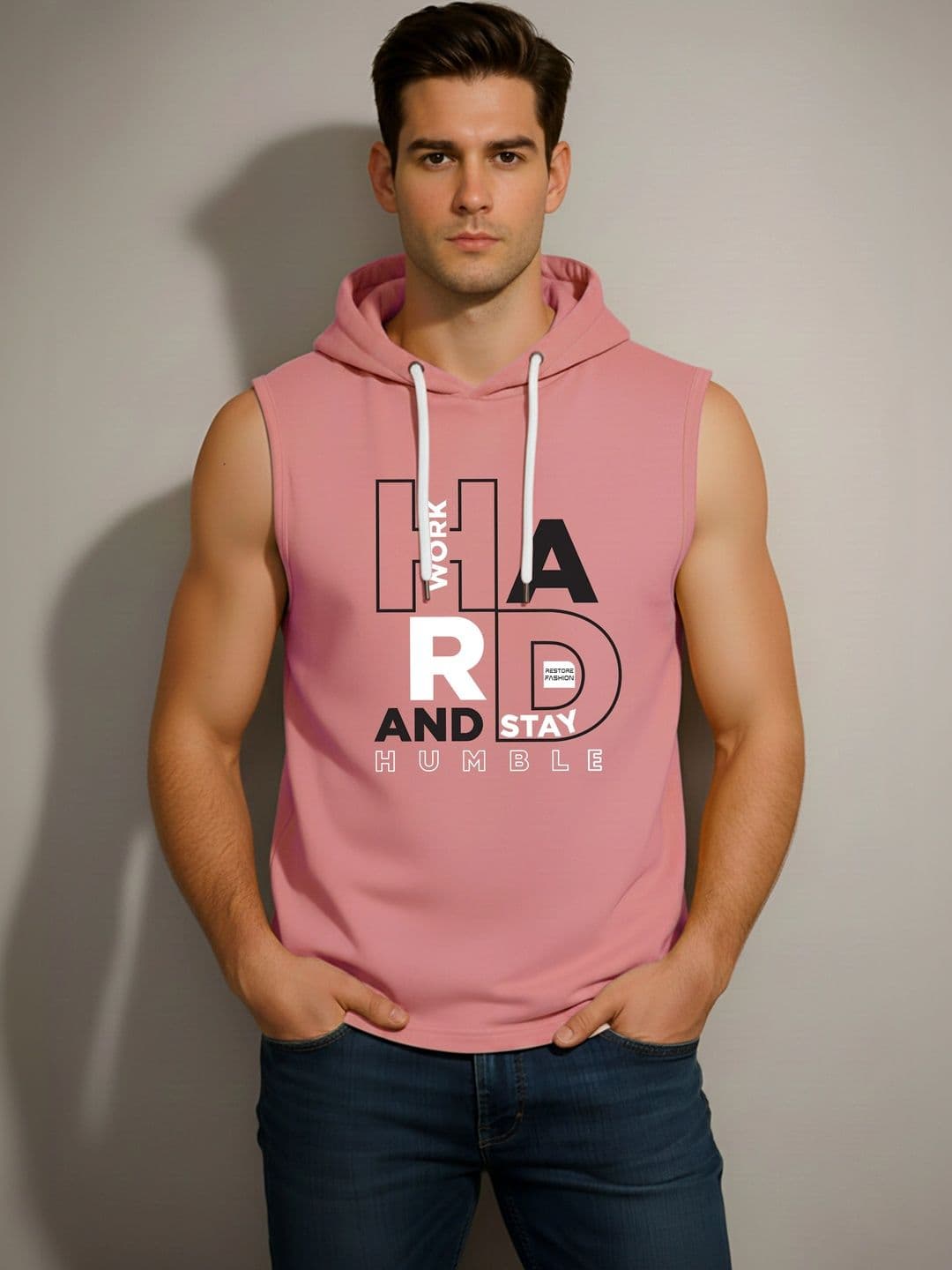 SKY HARBOAR Men Typography Printed Hooded T-shirt - view 1