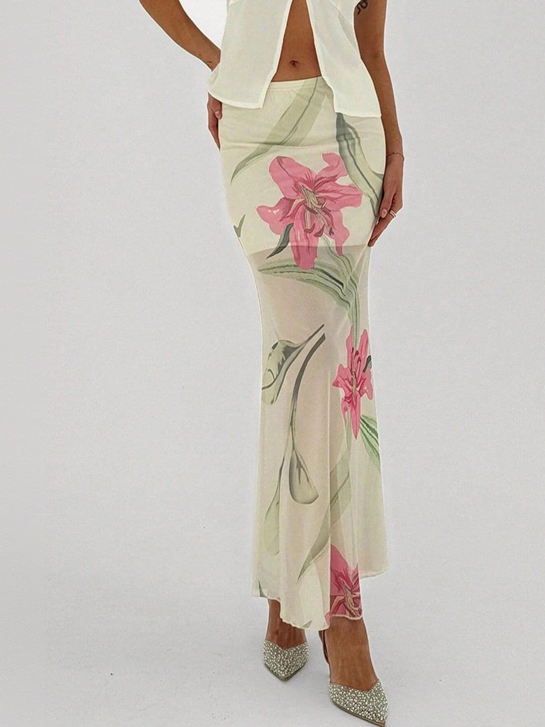 LULU & SKY Women Floral Maxi Straight Skirt - view 1