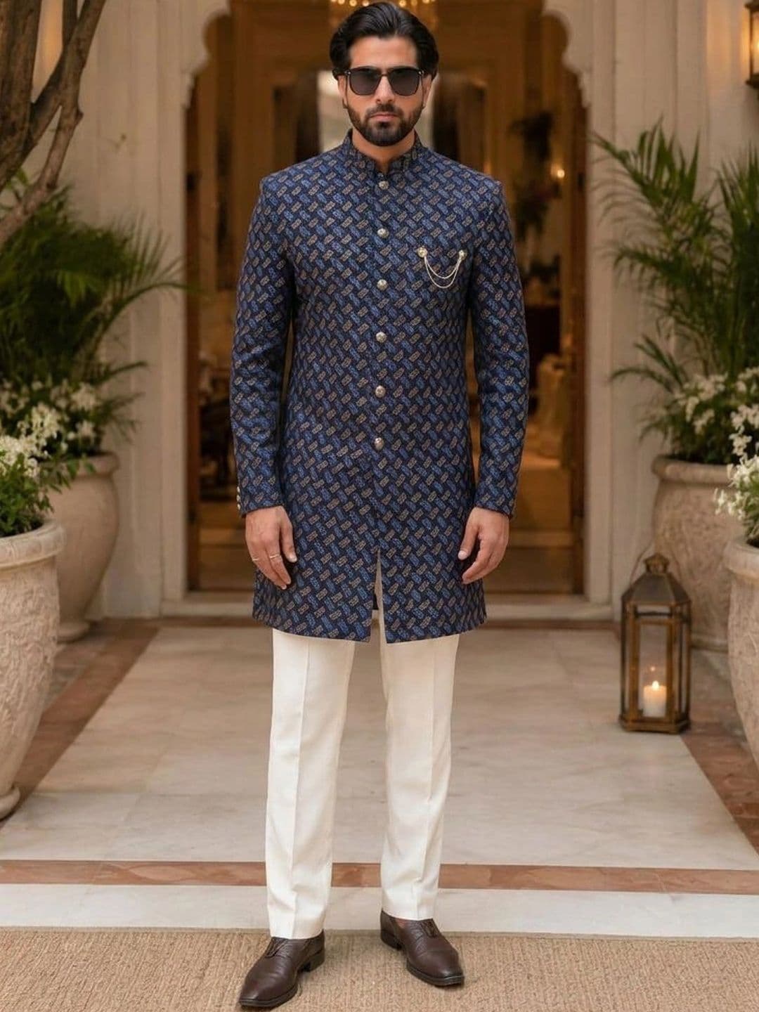 KISAH Self Designed Indo-Western Sherwani Set - view 1