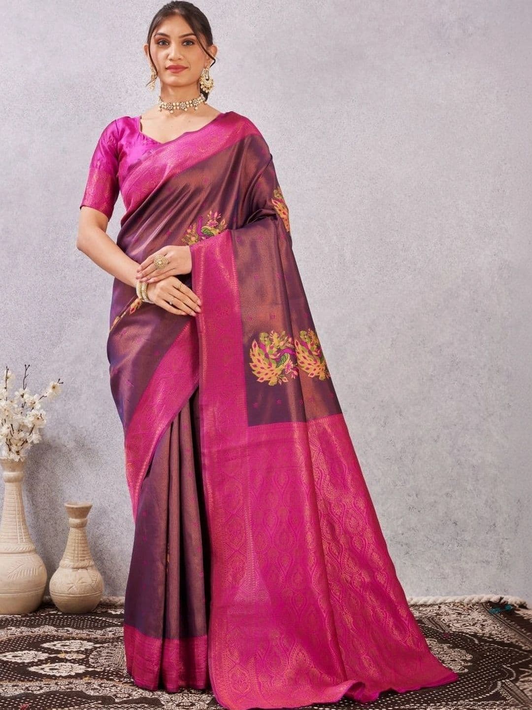 FIXAL FASHION Woven Design Zari Pure Cotton Ikat Saree - view 1