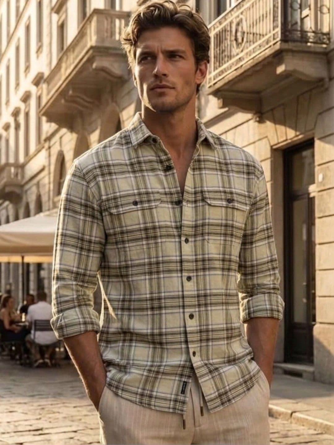 DENNISON Oversized Checked Cuban Collar Shirt - view 1