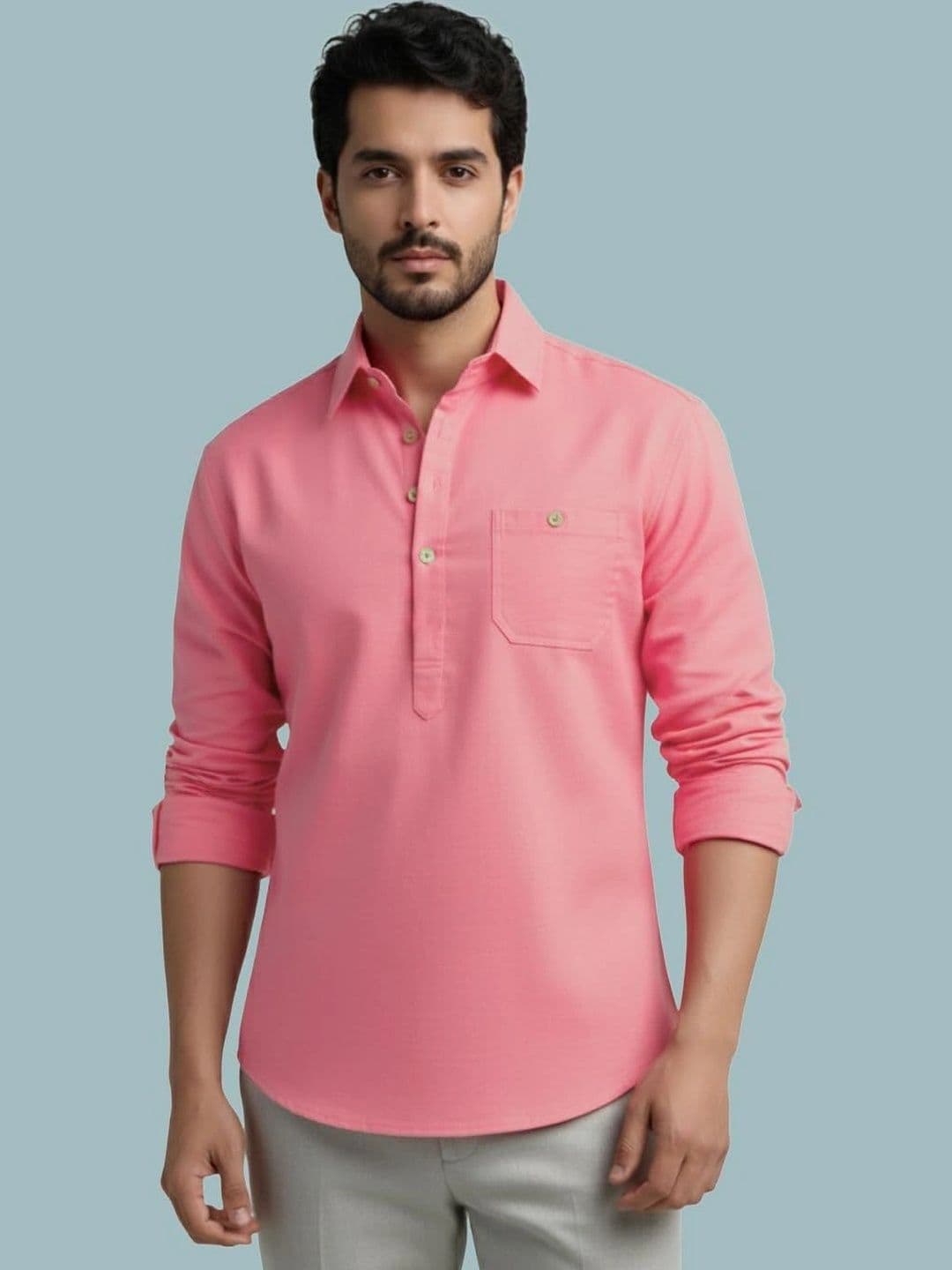 BLUE ROBED Men Kurta - view 1