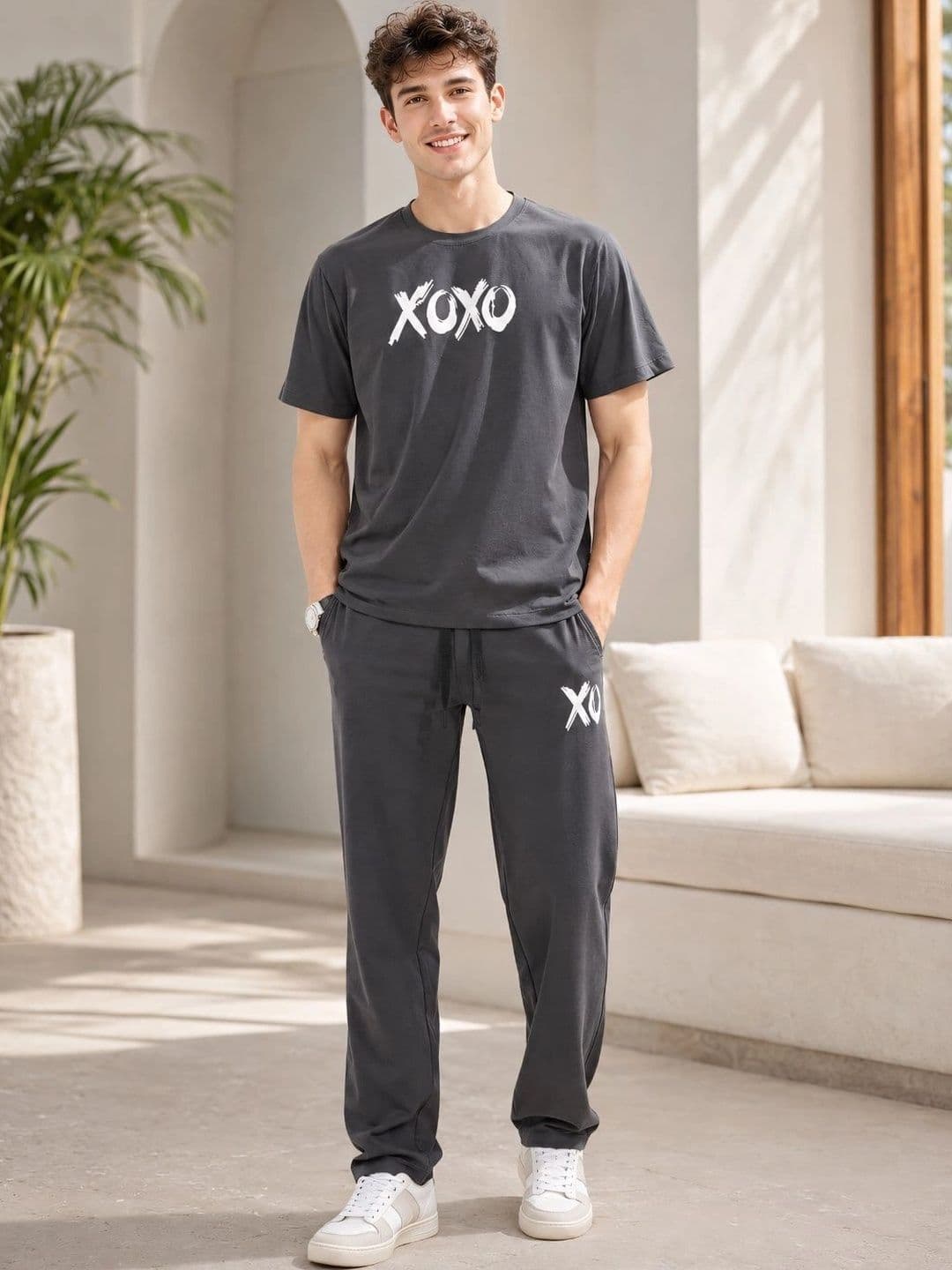 WEET Men Typography Printed Pure Cotton Night suit - view 1