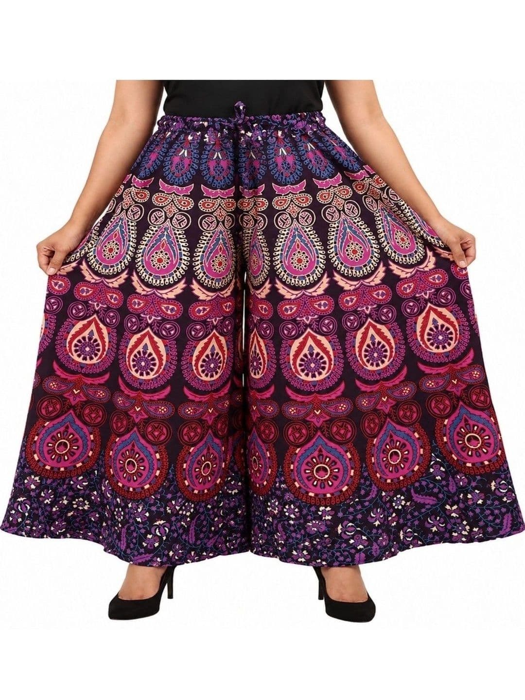 OUTER WEAR AYAM EXPORTS Women Ethnic Motifs Printed Knitted Ethnic Palazzos - view 1