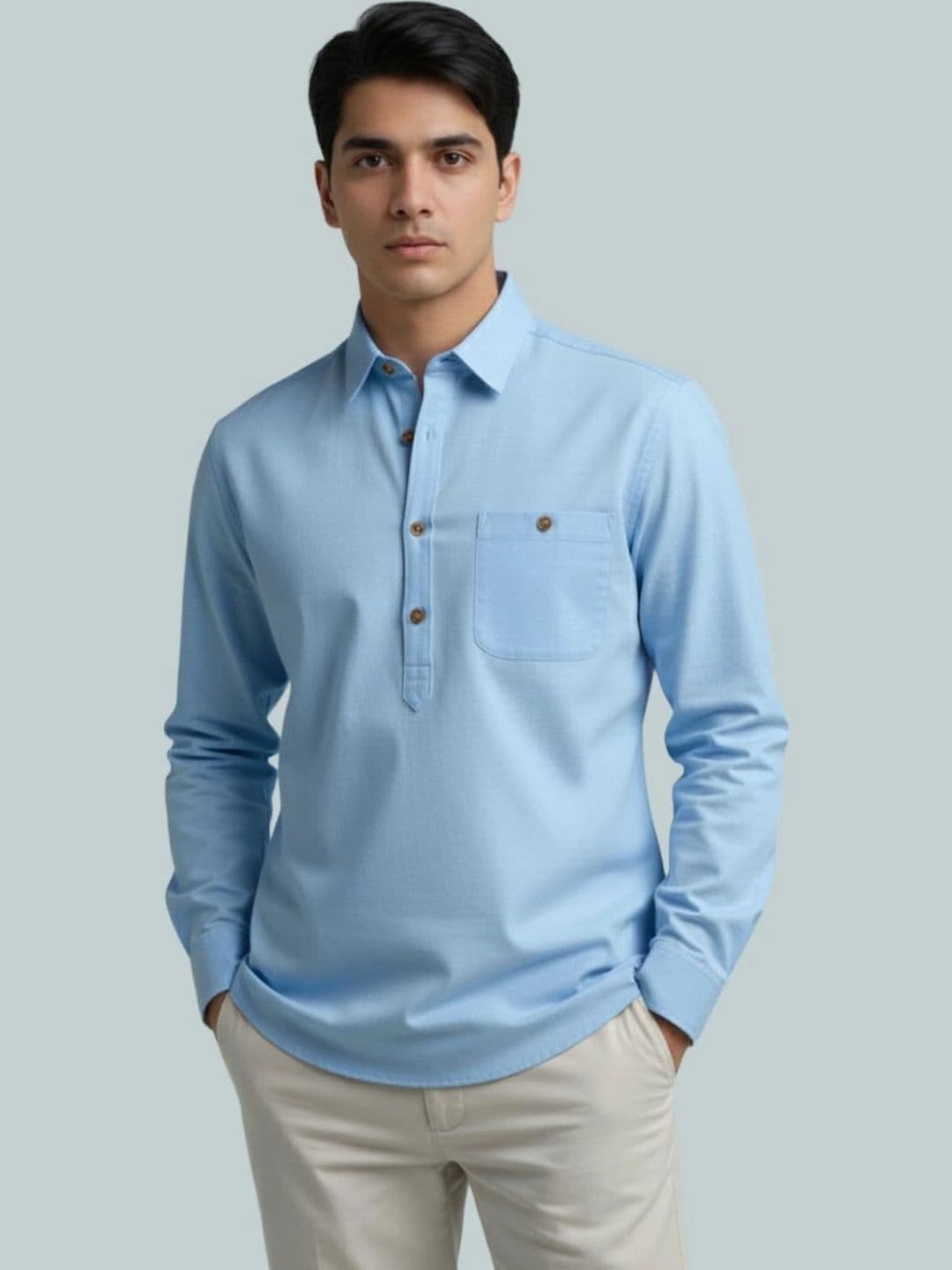 BLUE ROBED Men Kurta - view 1