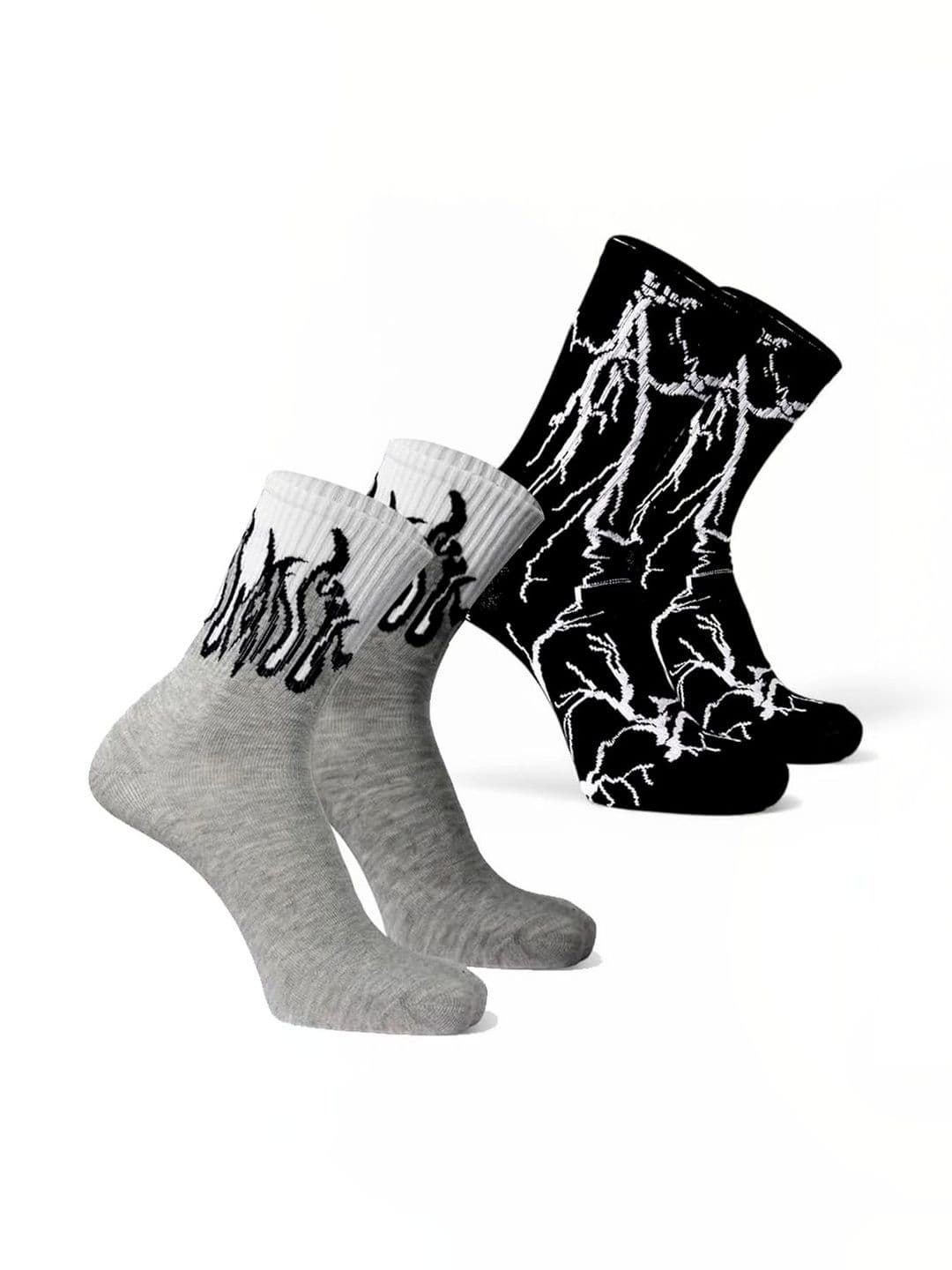 BEAR&BEYOND Men Pack of 2 Cotton Patterned Calf Length Socks - view 1