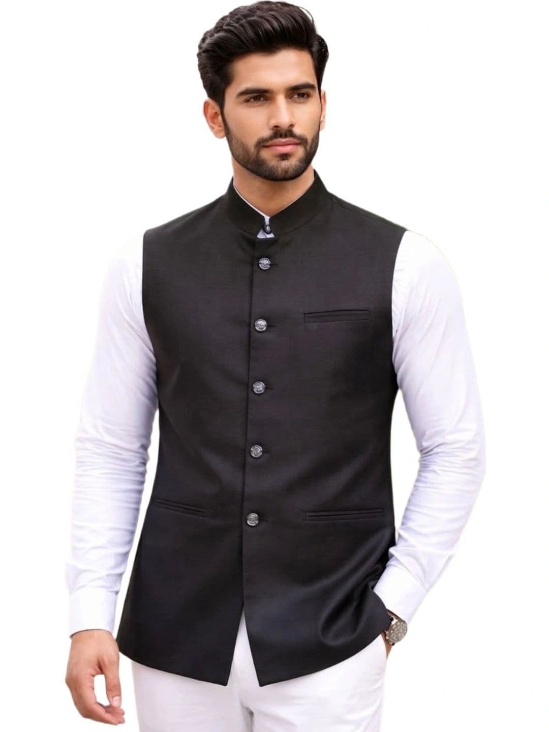 RIVER HILL Men Corduroy Nehru Jacket - view 1