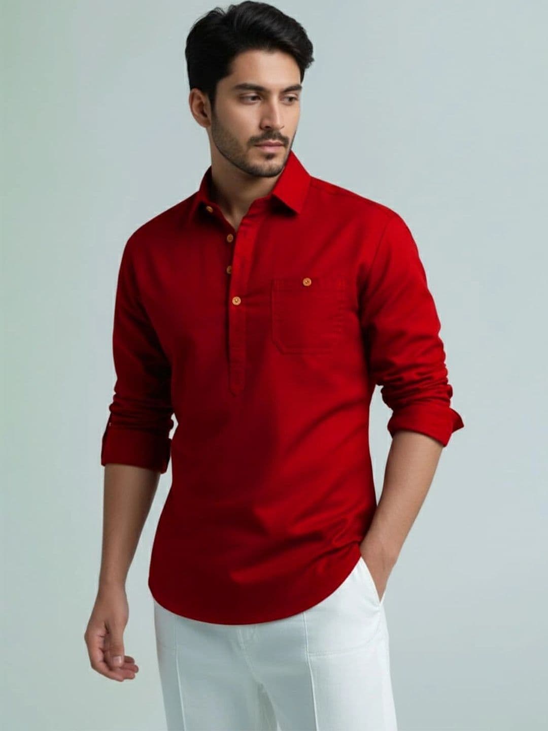 BLUE ROBED Men Kurta - view 1