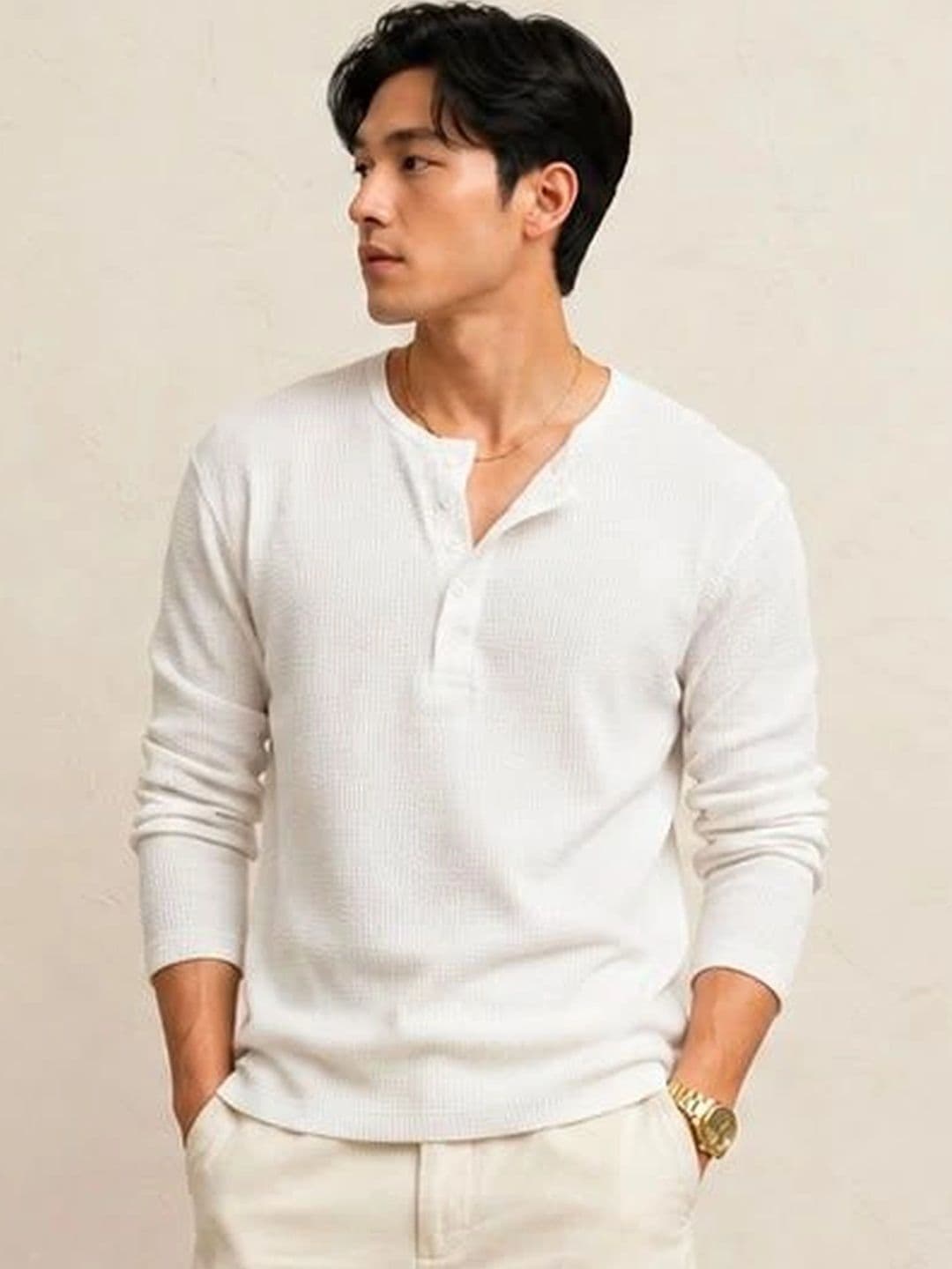 Else and What Men Henley Neck T-shirt - view 1