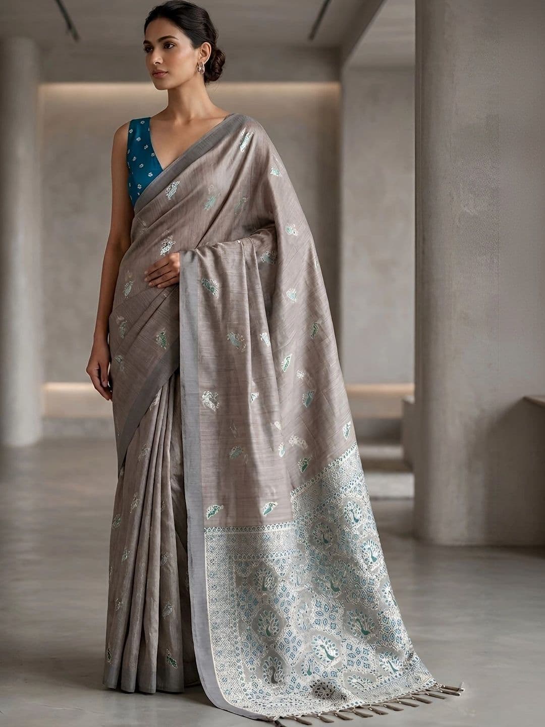 KALINI Woven Design Zari Saree - view 1
