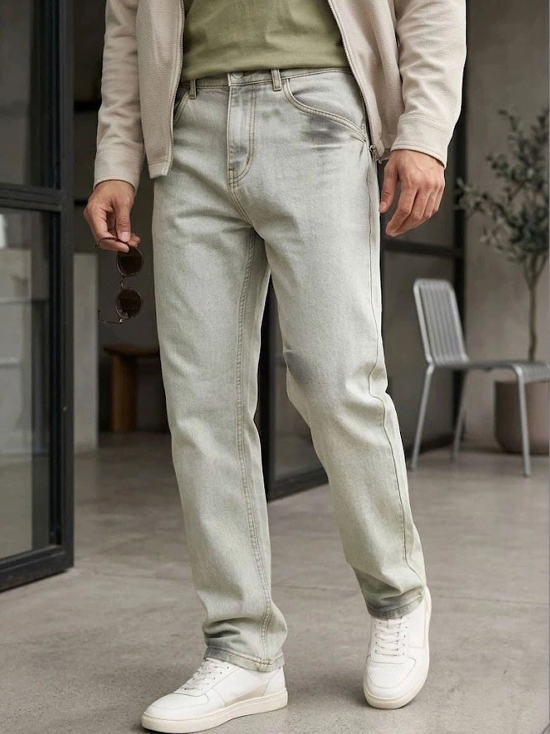 Urbano Fashion Men Straight Fit Mid-Rise Heavy Fade Stretchable Jeans - view 1
