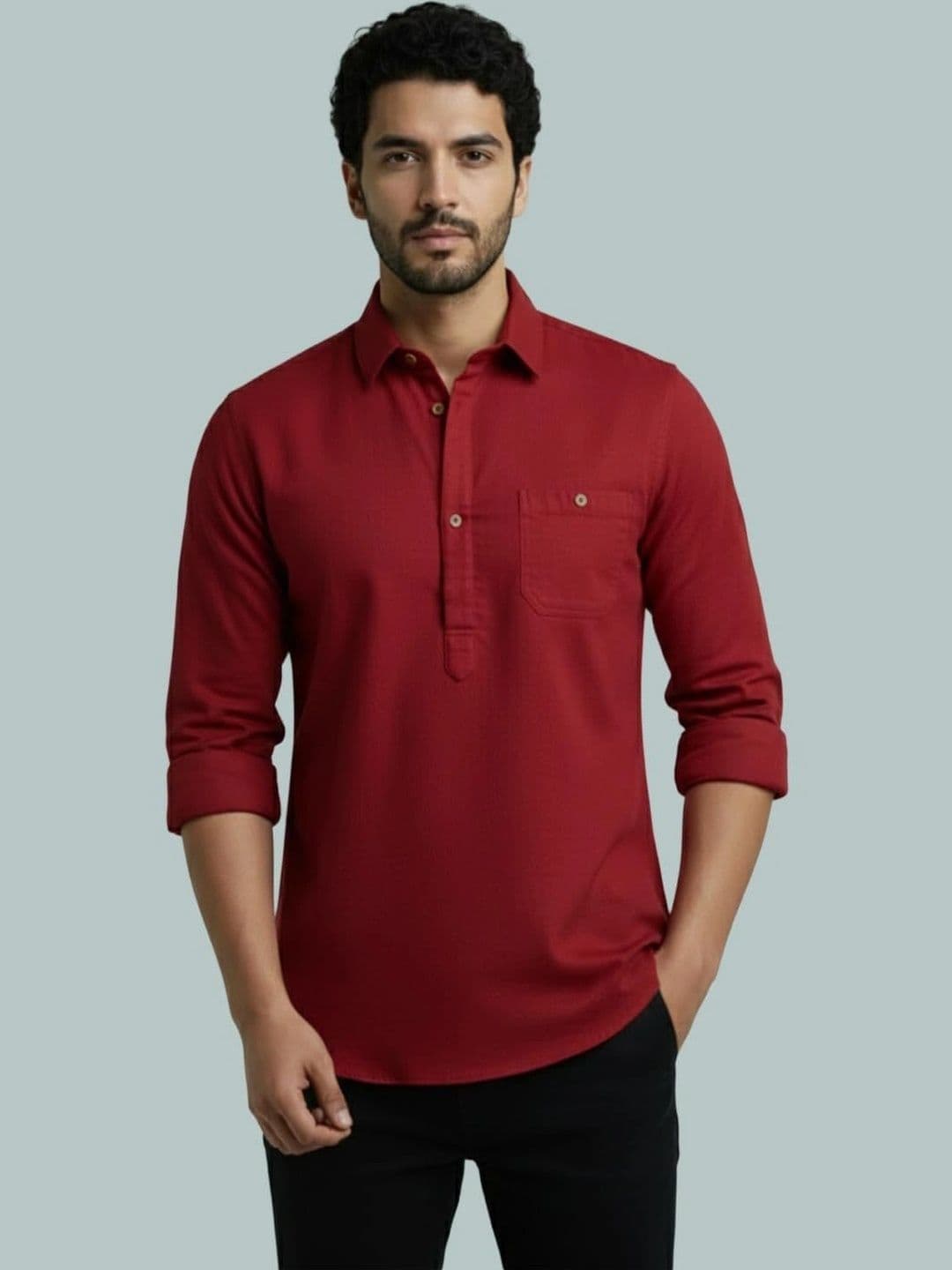BLUE ROBED Men Kurta - view 1
