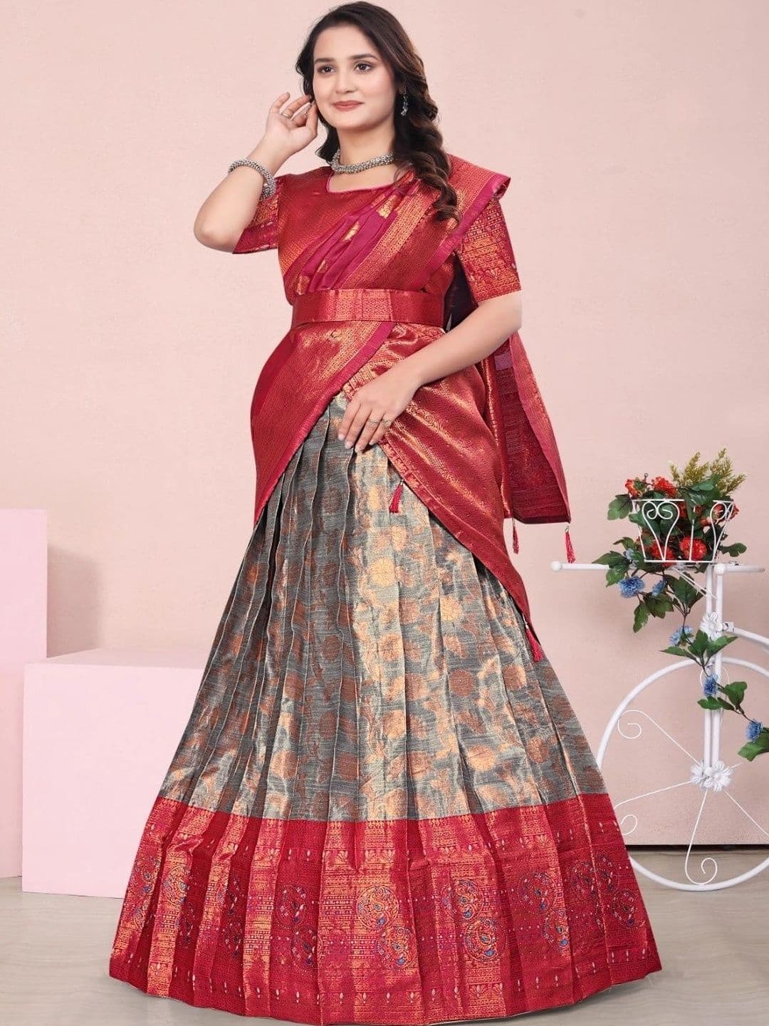 NICE FEEL Ready to Wear Lehenga & Blouse With Dupatta - view 1