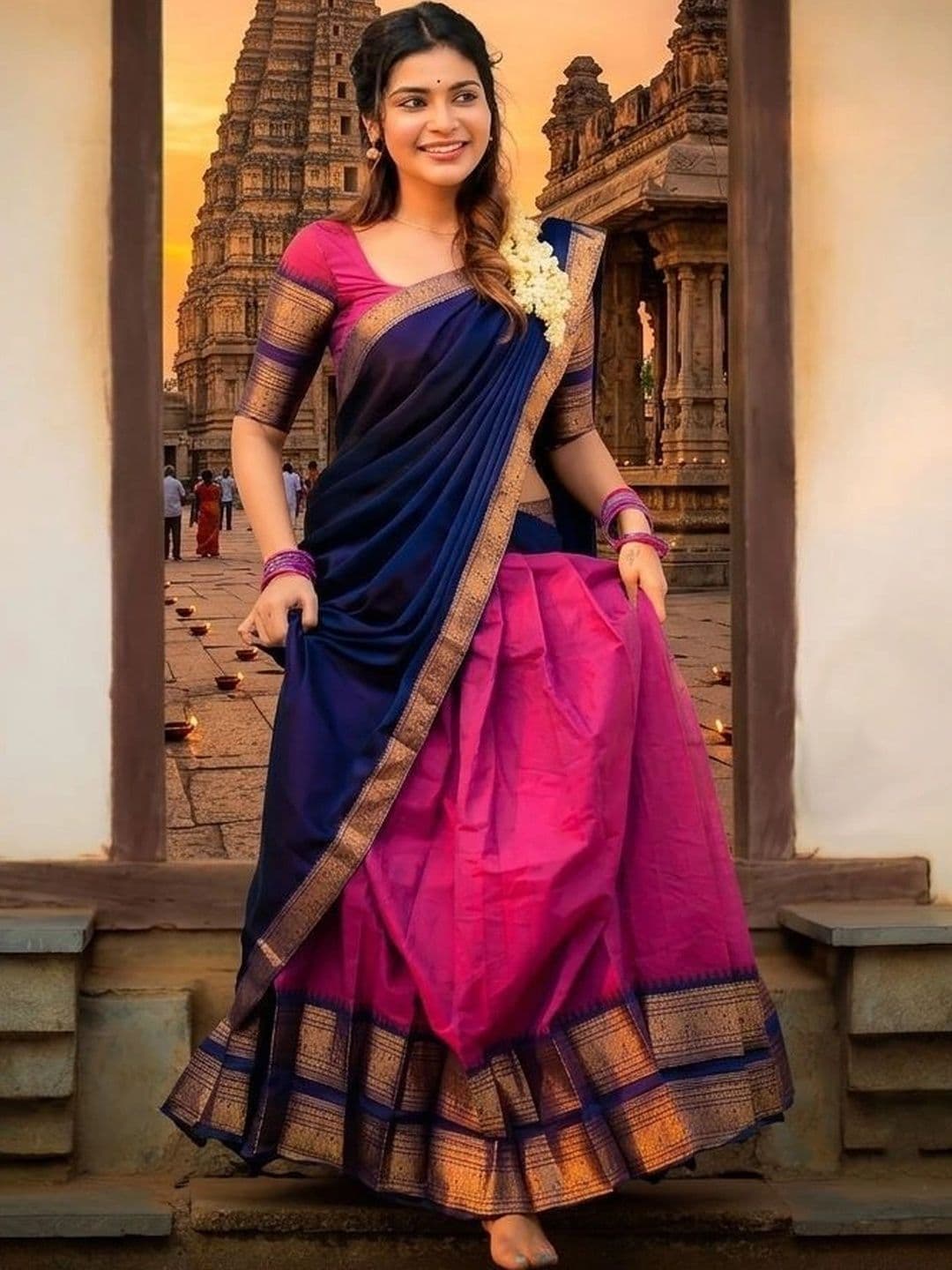 SWAMI STUDIO Semi-Stitched Lehenga & Blouse With Dupatta - view 1