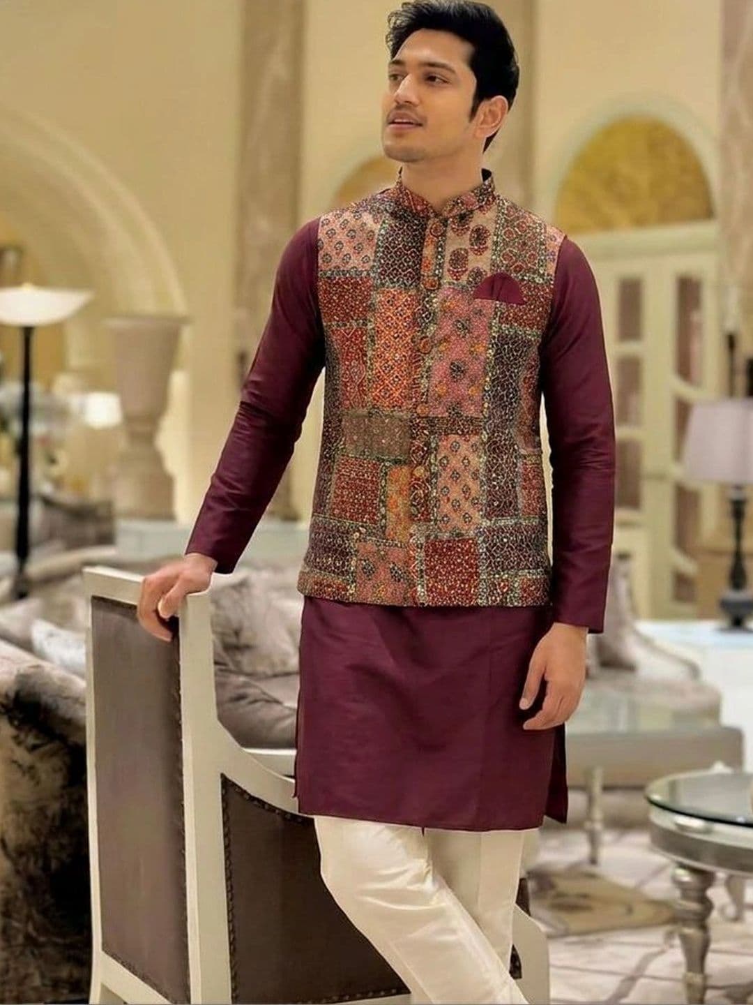 KISAH Printed Woven Design Nehru Jackets - view 1