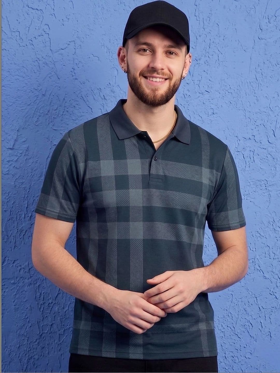 AIN6 Men Printed Polo Collar T-shirt - view 1
