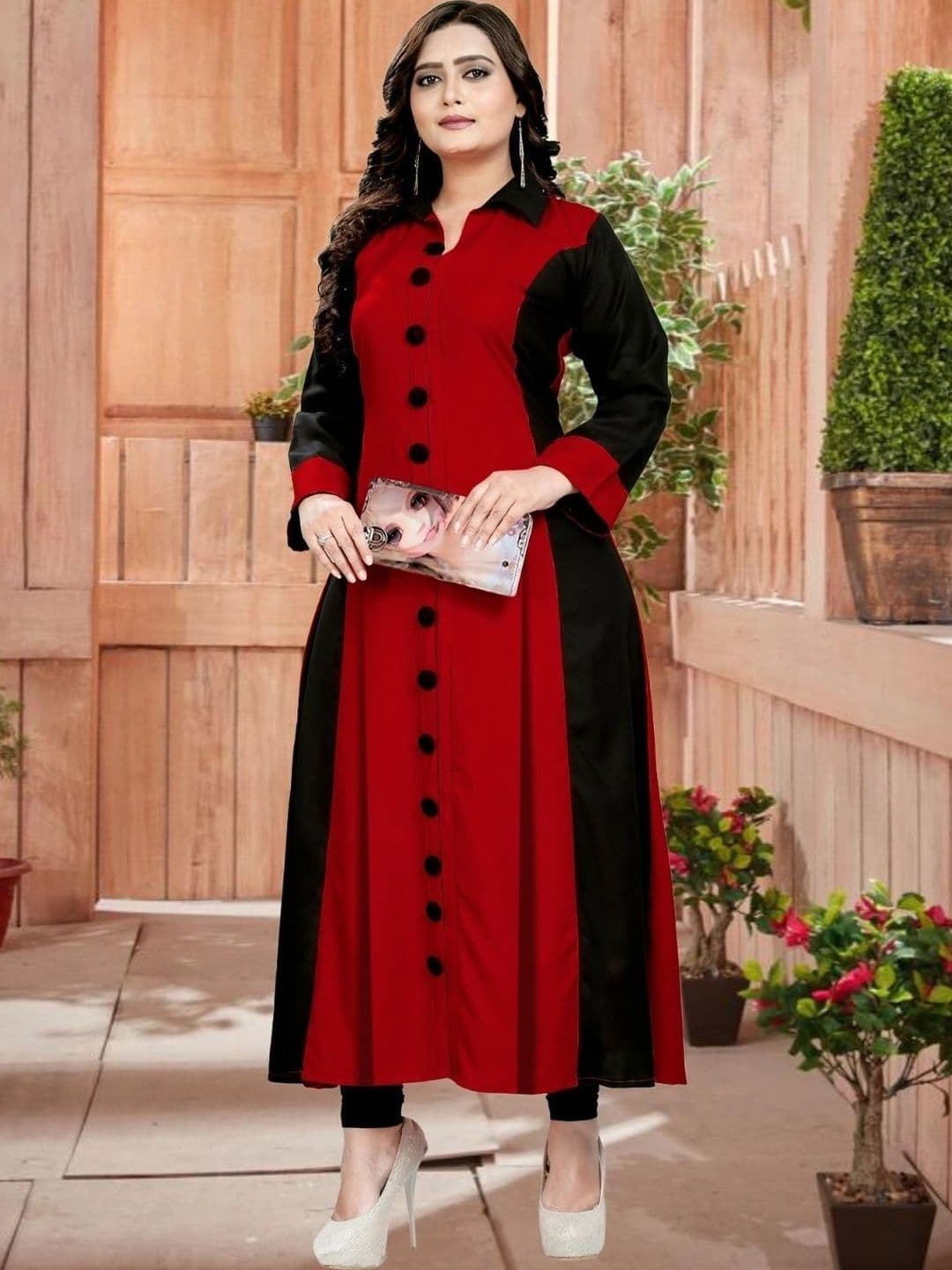 REKHA FASHION HUB Colourblocked A-Line Kurta - view 1