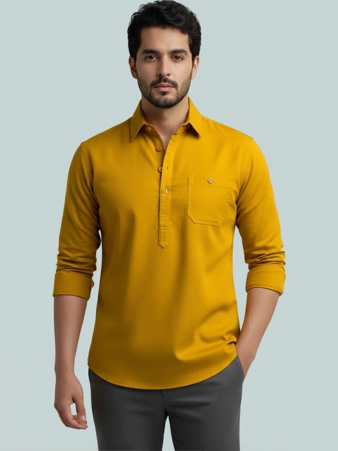 BLUE ROBED Men Kurta - view 1
