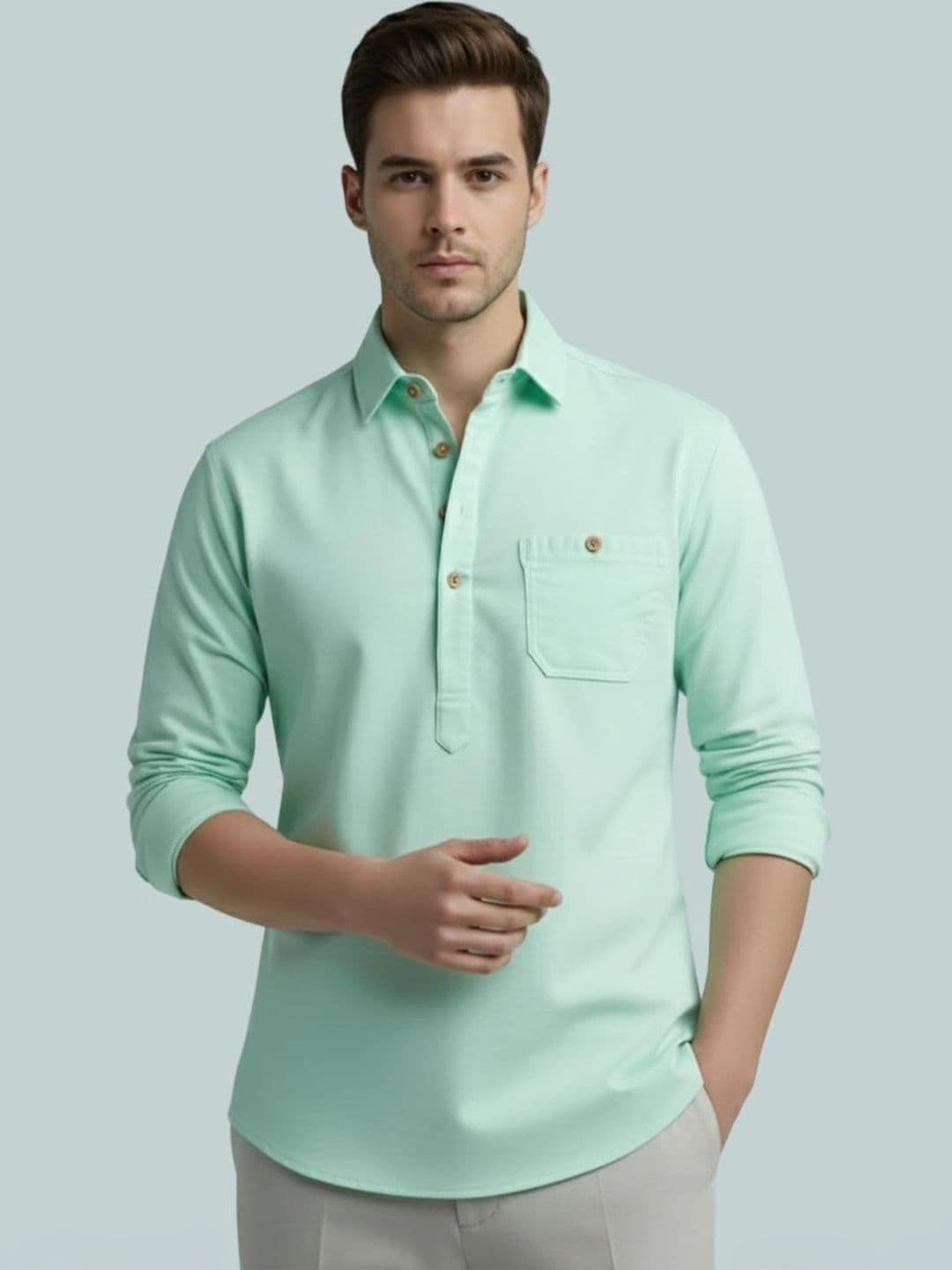 BLUE ROBED Men Kurta - view 1