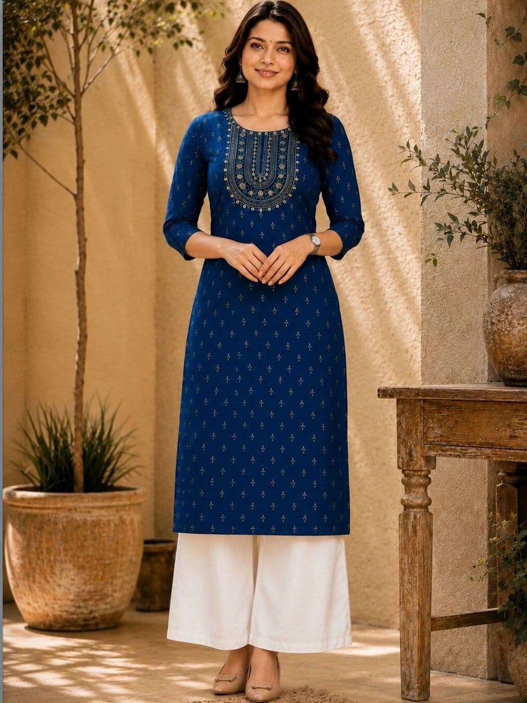 KALINI Women Ethnic Motifs Printed Floral Handloom Kurta - view 1