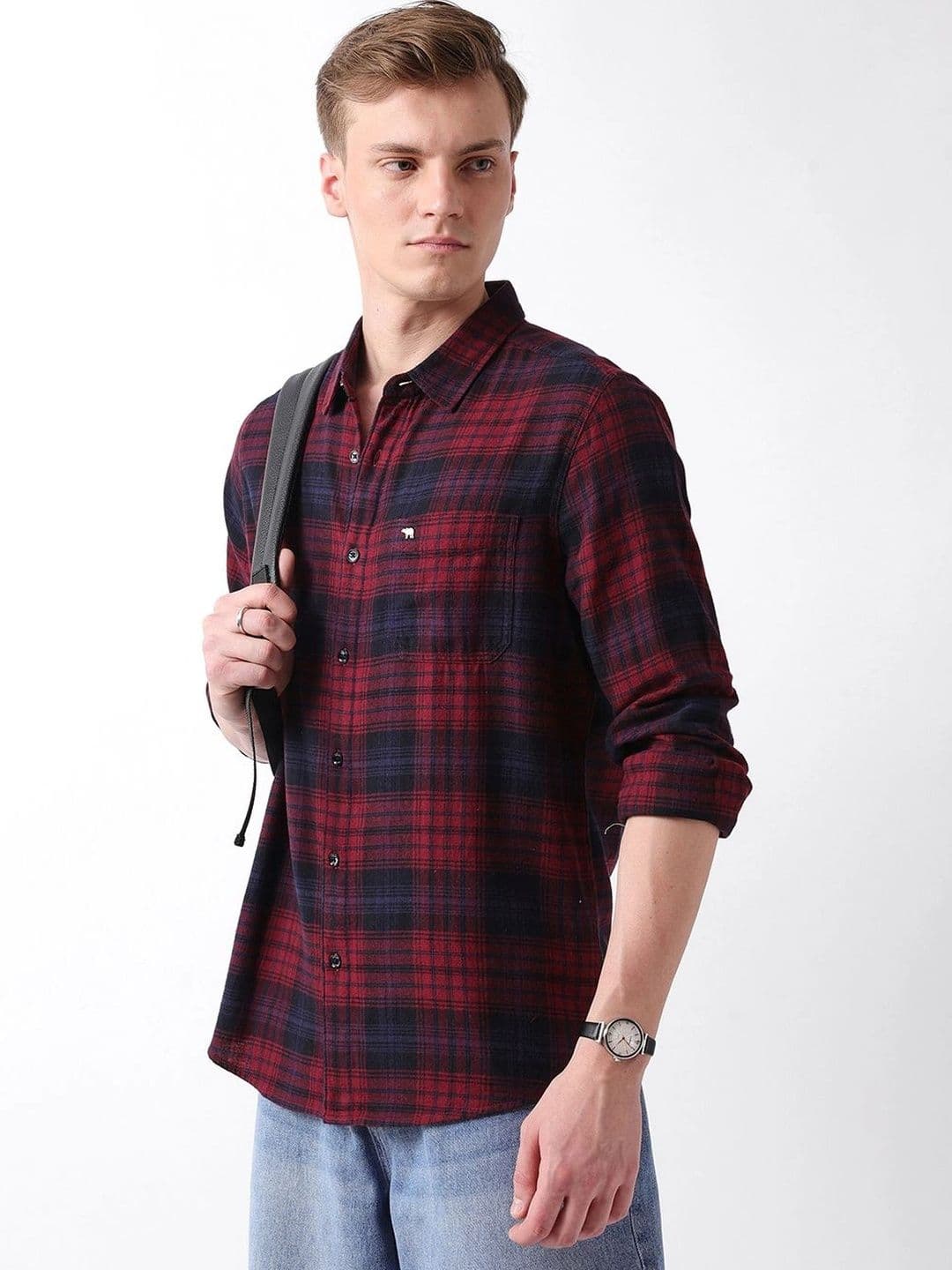 THE BEAR HOUSE Men Flannel Checked Regular Fit Casual Shirt - view 1
