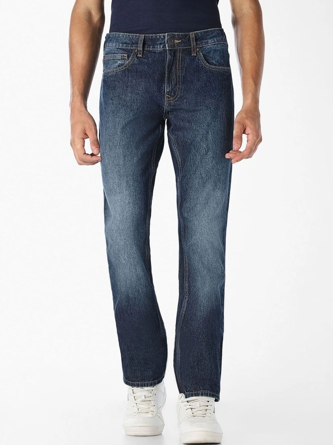 Jack & Jones Men Straight Fit Low-Rise Light Fade Stretchable Jeans - view 1