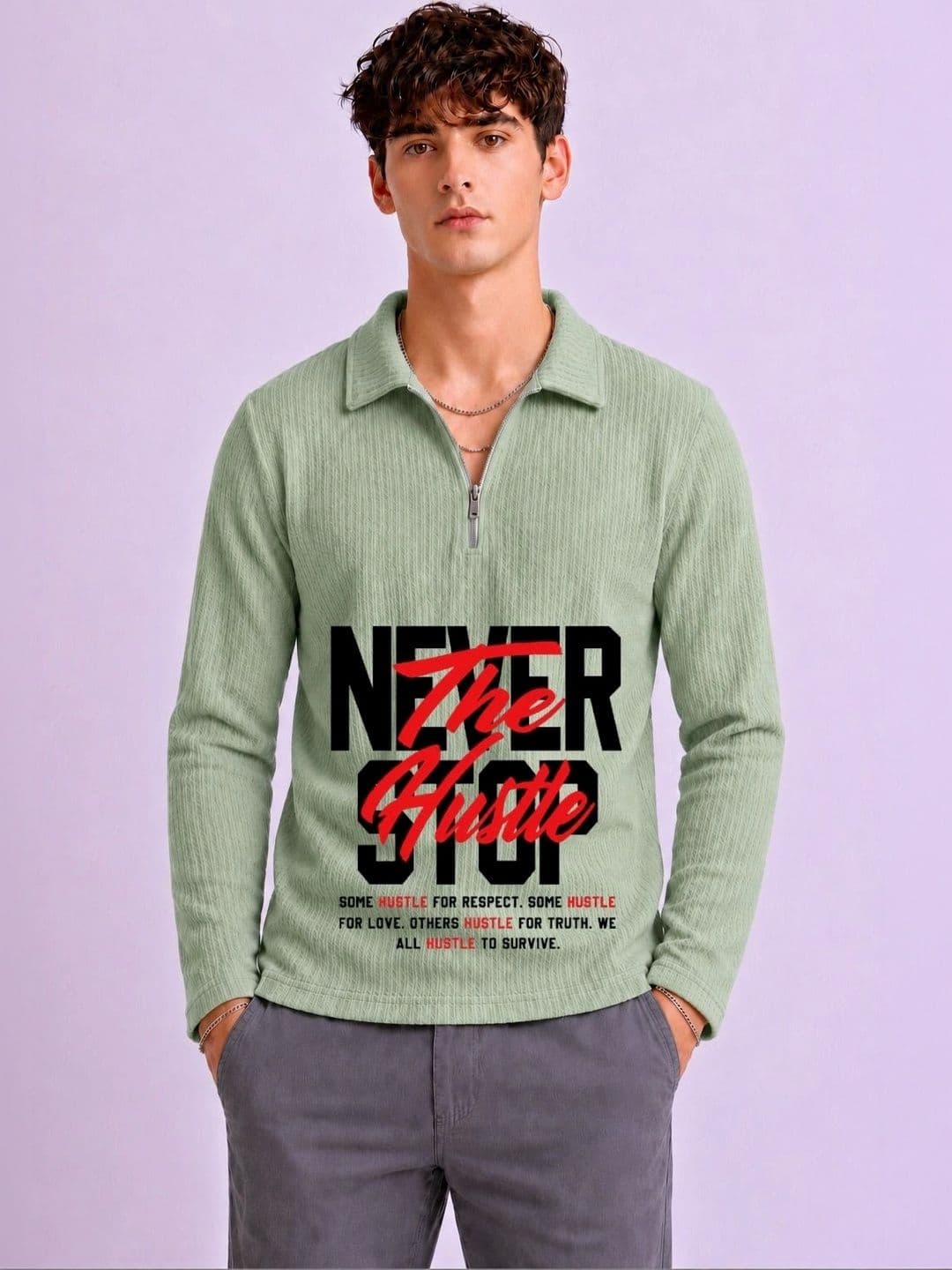 Mobox Men Typography Printed Polo Collar T-shirt - view 1