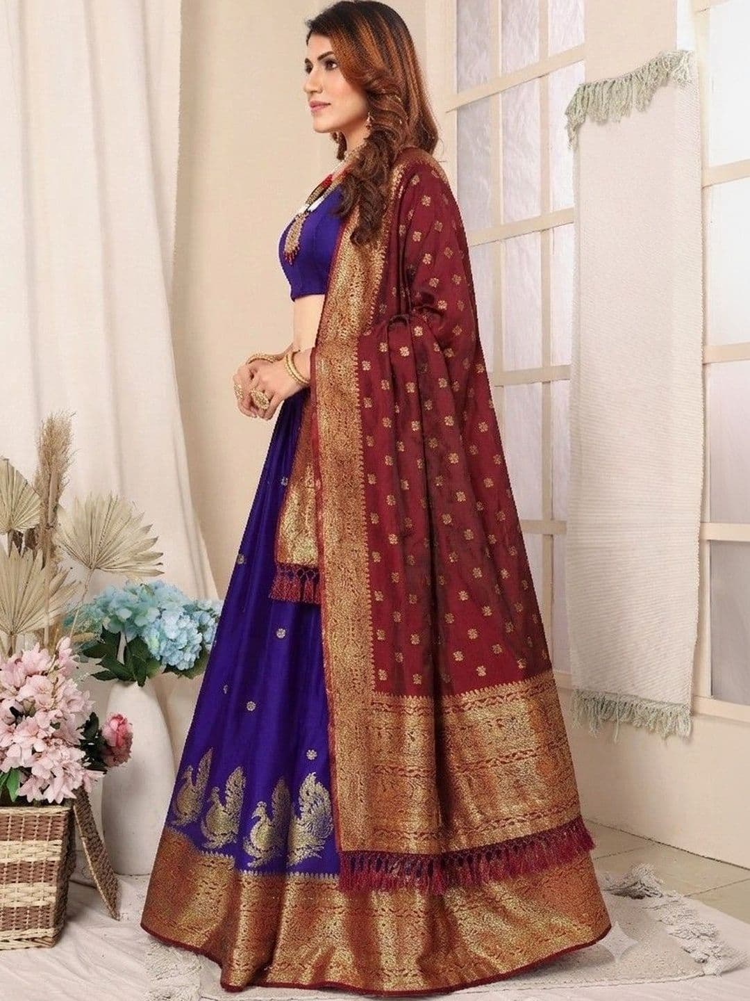 tathastufab Unstitched Lehenga & Blouse With Dupatta - view 1