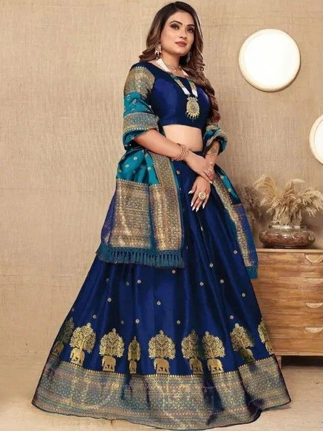 Kinjhit Fashion Unstitched Lehenga & Blouse With Dupatta - view 1
