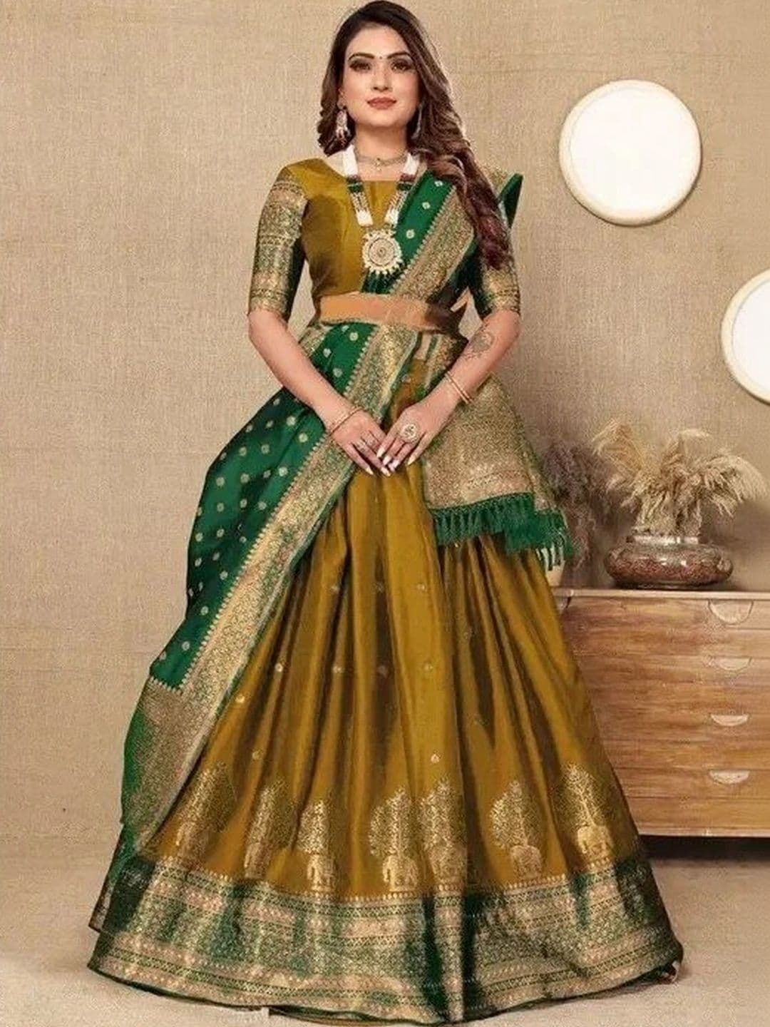 tathastufab Unstitched Lehenga & Blouse With Dupatta - view 1