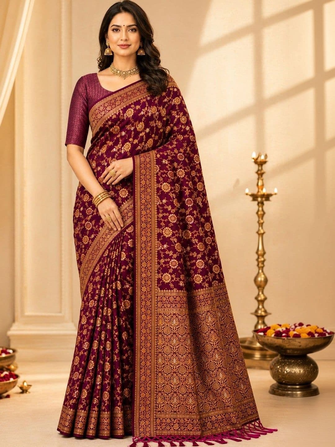 DIVASTRI Woven Design Zari Designer Saree - view 1