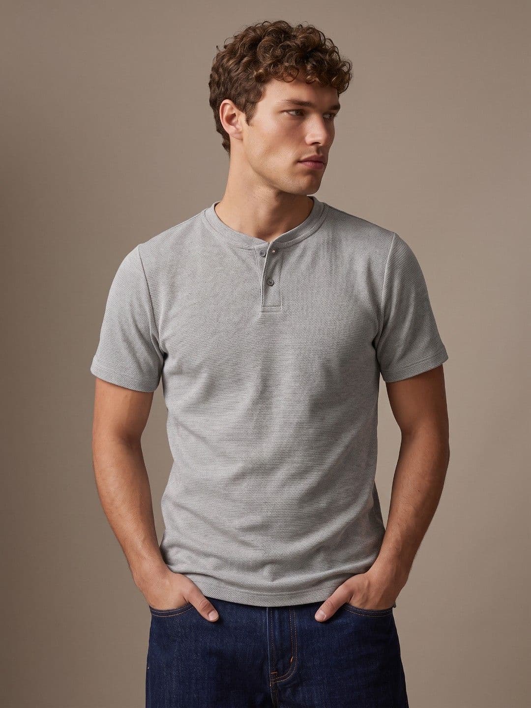 glitchez Henley Neck Regular Fit T-shirt - view 1