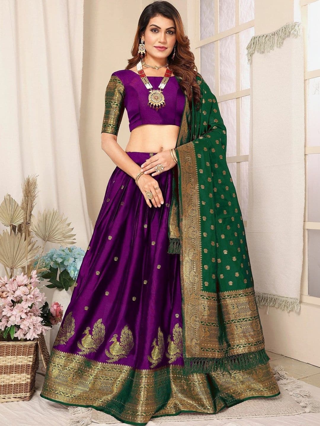 Kinjhit Fashion Unstitched Lehenga & Blouse With Dupatta - view 1