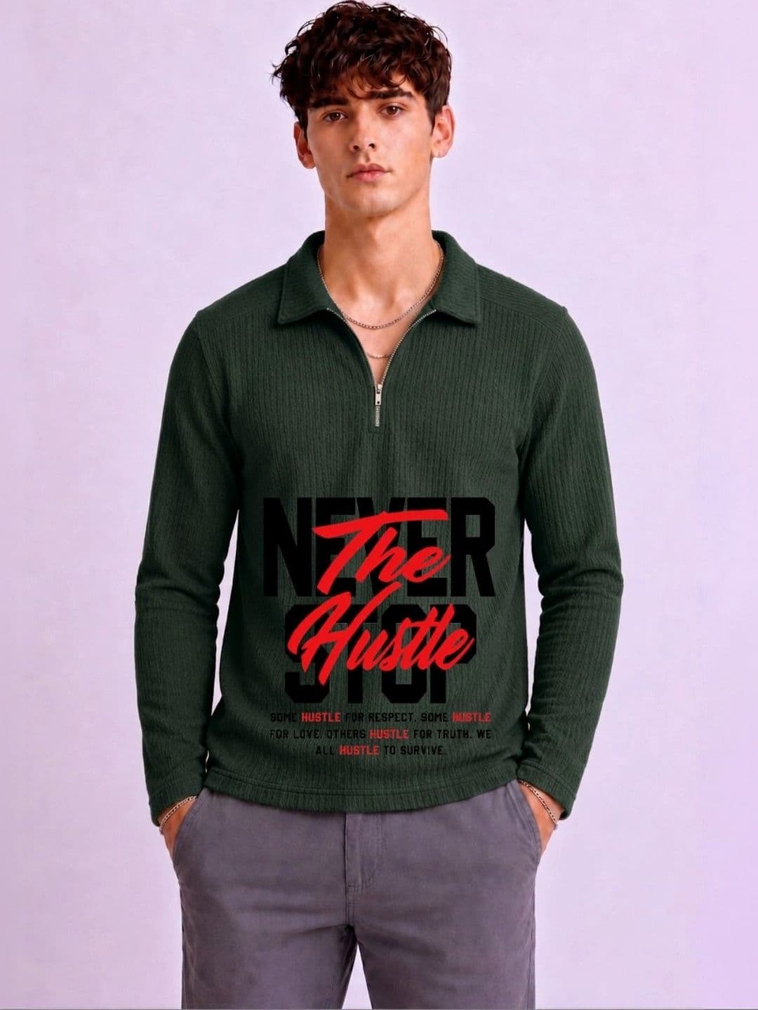 Mobox Men Typography Printed Polo Collar T-shirt - view 1
