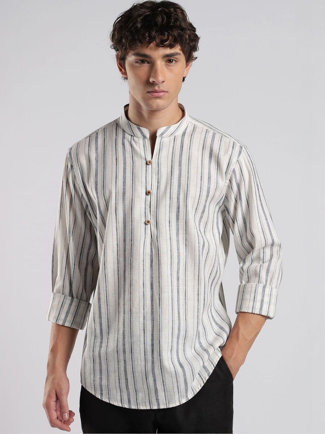 HERE&NOW Men Striped Kurta - view 1