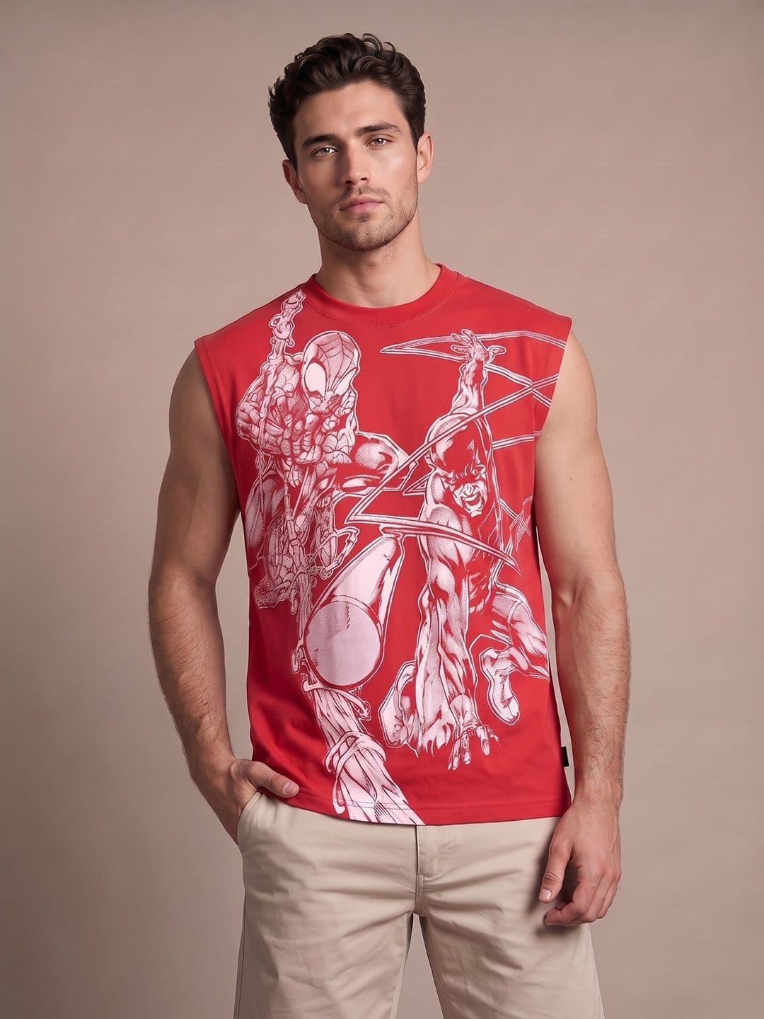 glitchez Spider-Man Marvel Printed Oversized Fit T-shirt - view 1