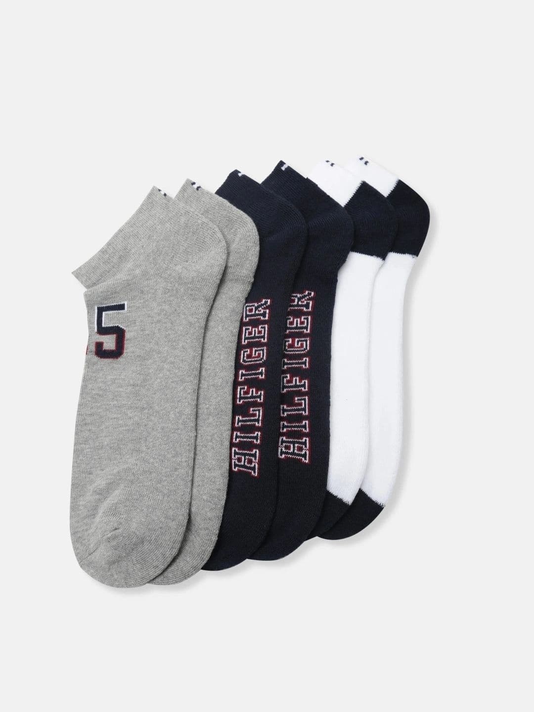 Tommy Hilfiger Men Pack of 3 Cotton Assorted Patterned Ankle Length Socks - view 1