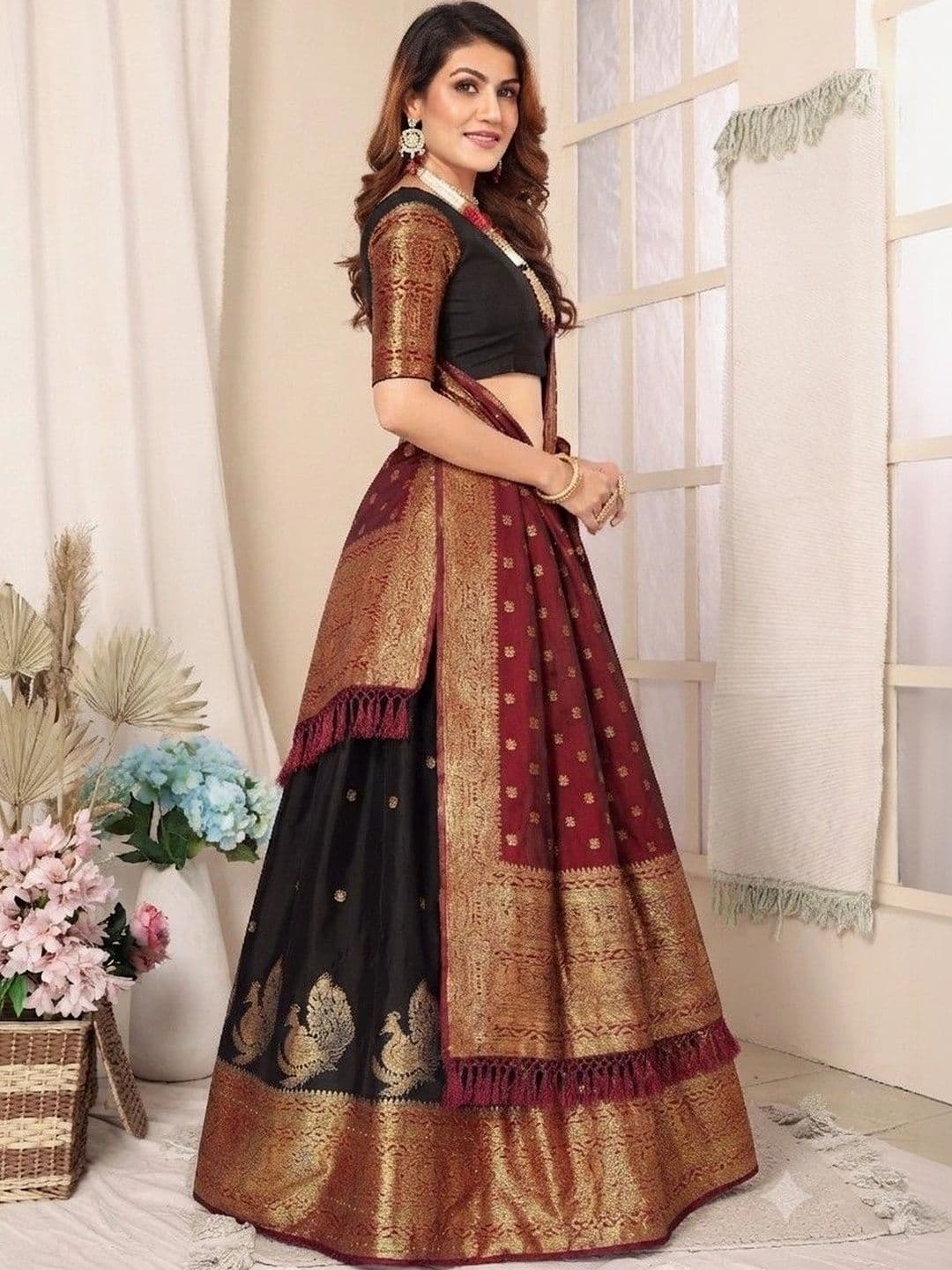 Kinjhit Fashion Unstitched Lehenga & Blouse With Dupatta - view 1
